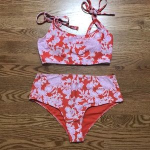 Floral High Waisted Bikini